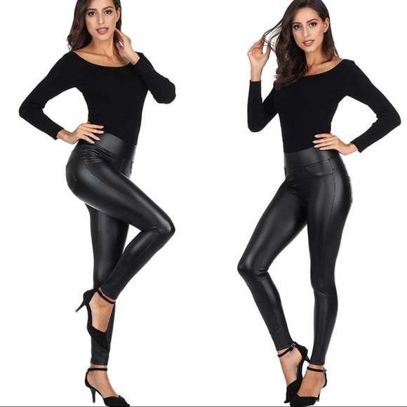 Women’s Faux Leather Leggings Medium - Picture 4 of 4